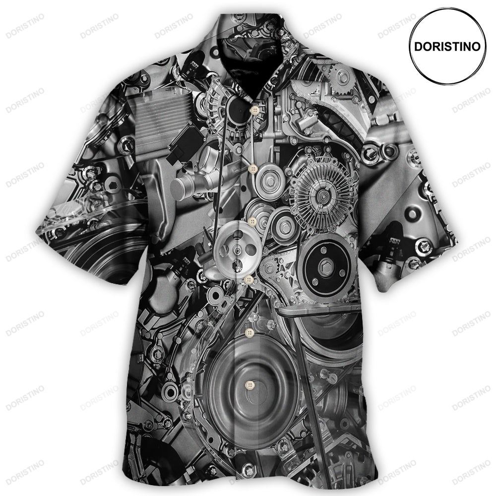 Diesel Engine Pulleys And Belts On Car Engines Hawaiian Shirt