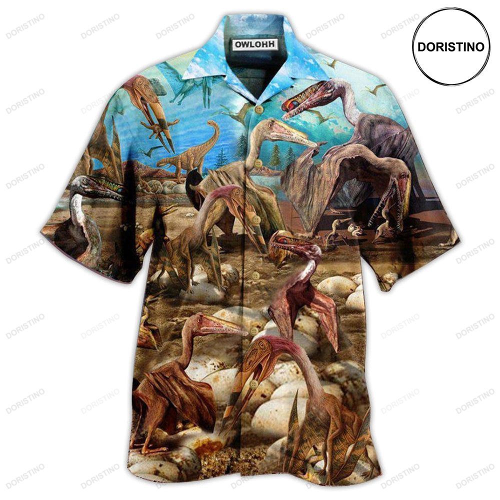 Dinosaur Born To Be King Of Sky Freedom Hawaiian Shirt