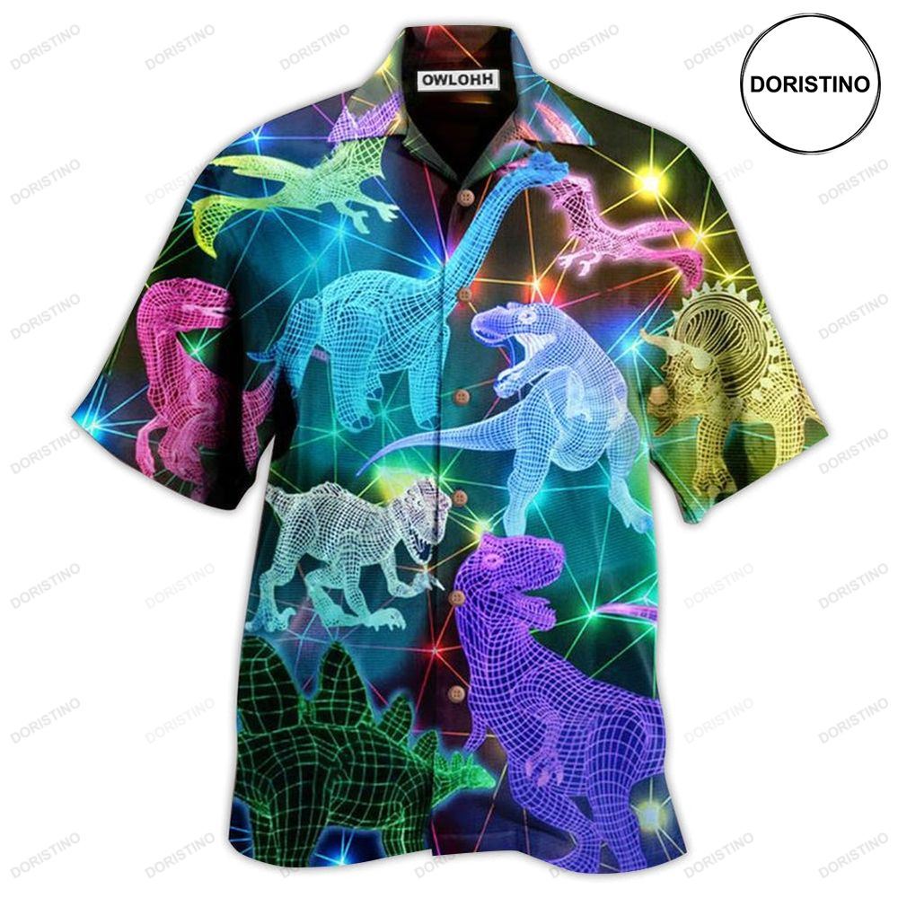 Dinosaur Fullcolor Neon Cool Limited Edition Hawaiian Shirt