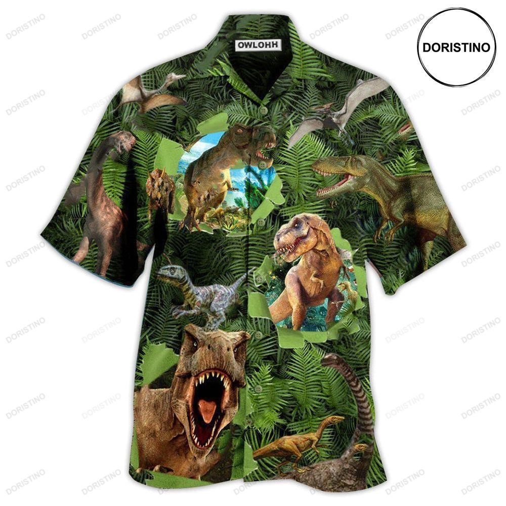 Dinosaur Let The World Hear You Strong Roar Awesome Hawaiian Shirt