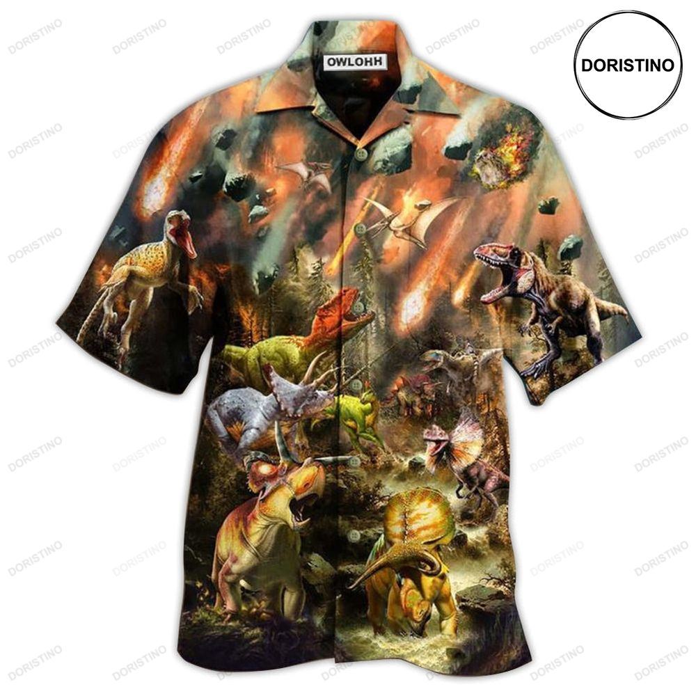 Dinosaur Perish Life With Fire Awesome Hawaiian Shirt