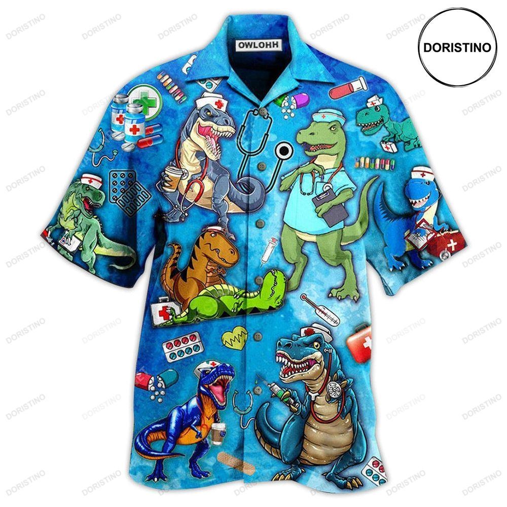 Dinosaur Sorry The Nice Nurse Is On Vacation Hawaiian Shirt