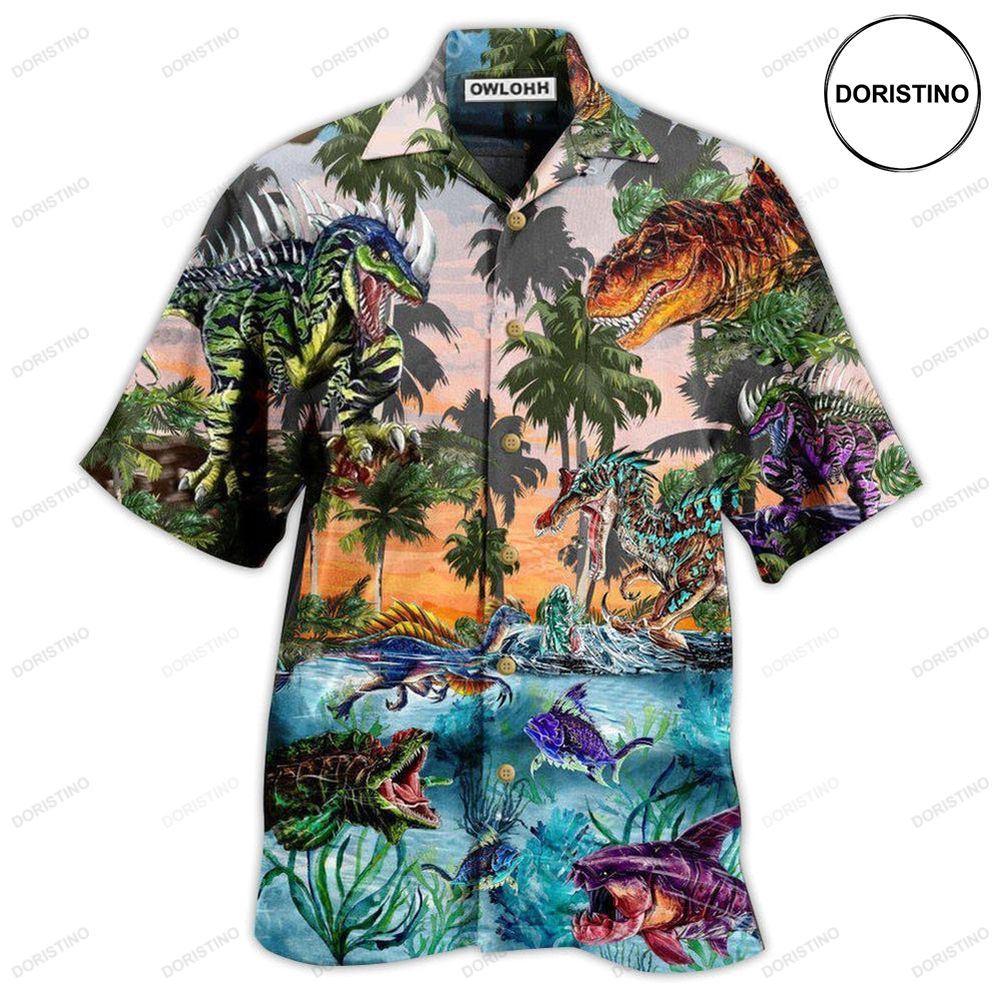 Dinosaur World Developmental Story Hawaiian Shirt