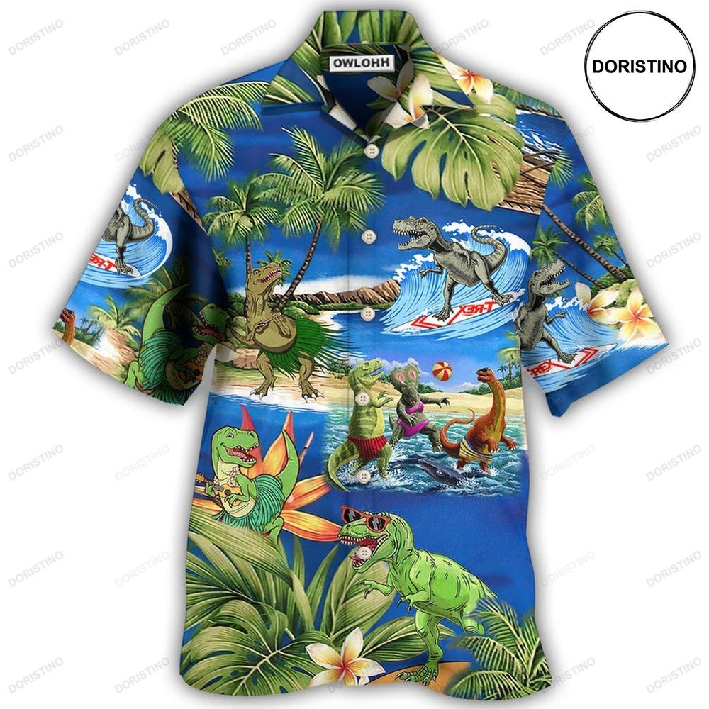 Dinosaur World Summer Beach Awesome Hawaiian Shirt