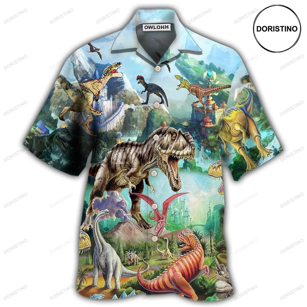 Dinosaur World Summer Sky Cool Hawaiian Shirt