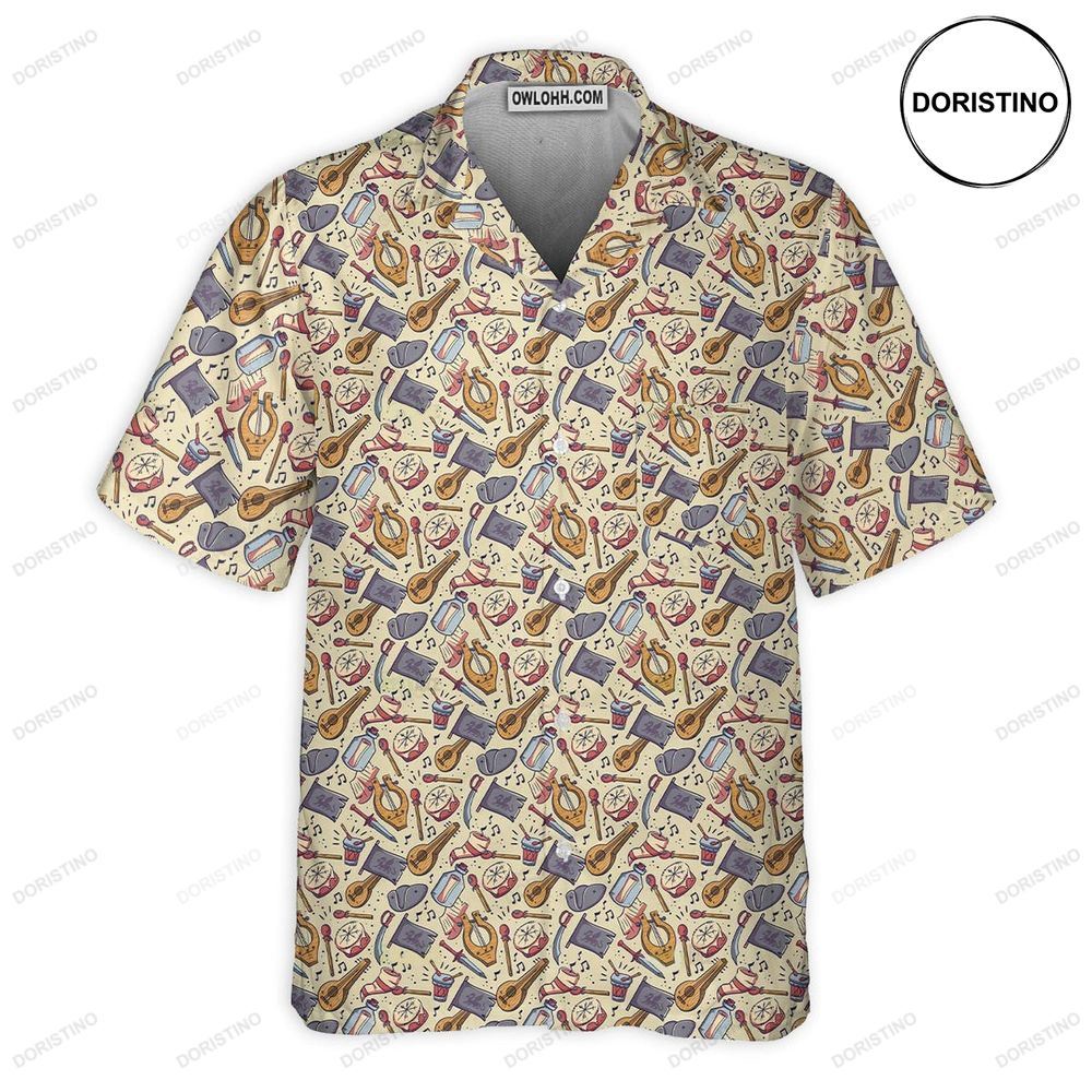 Dnd Bard With Sword And Music Pattern Hawaiian Shirt