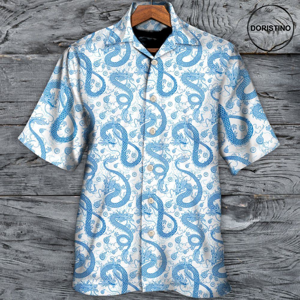 Dnd Blue Dragon And White Limited Edition Hawaiian Shirt