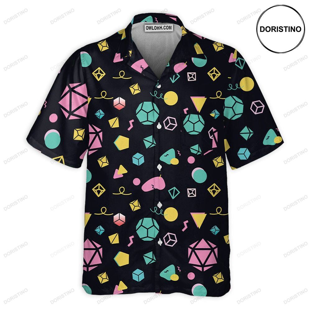 Dnd Dice Neon Color Pattern Awesome Hawaiian Shirt