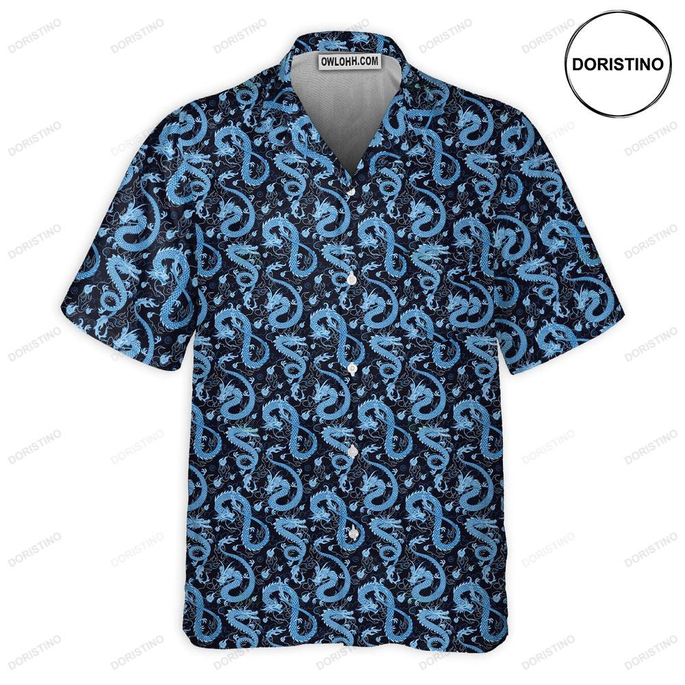 Dnd Dragon Black And Blue Limited Edition Hawaiian Shirt