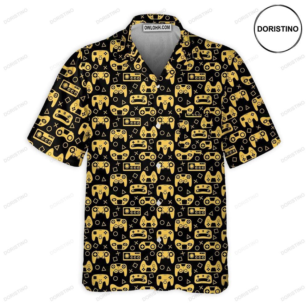 Dnd Game Controller Black And Yellow Awesome Hawaiian Shirt