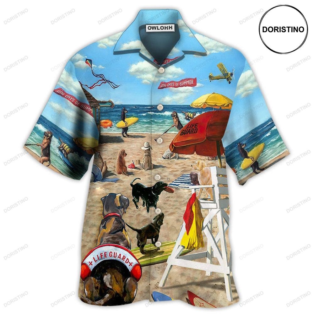 Dog Lifeguard On The Beach Awesome Hawaiian Shirt