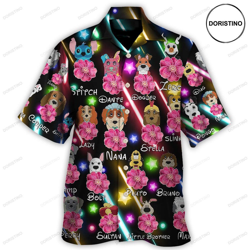 Dog Of Dn Funny Dog Flower Neon Lovers Dog Hawaiian Shirt