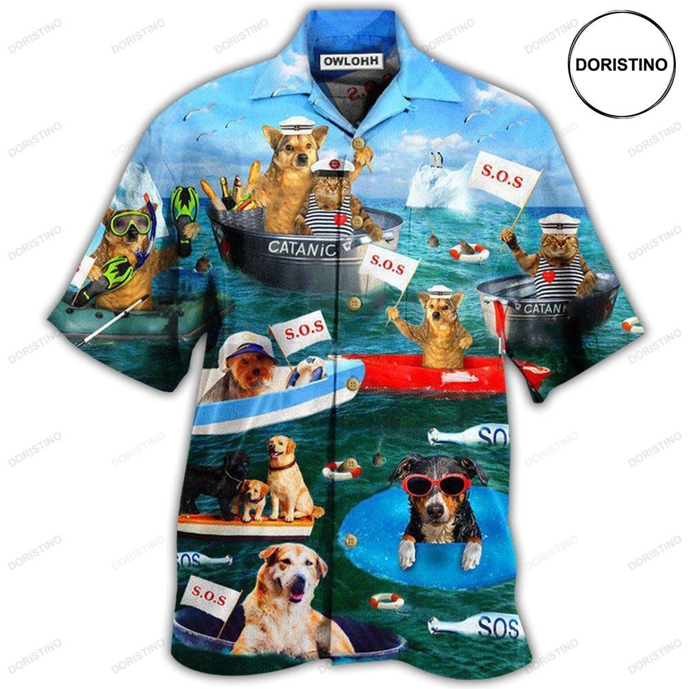 Dogs And Cats Funny Team Awesome Hawaiian Shirt