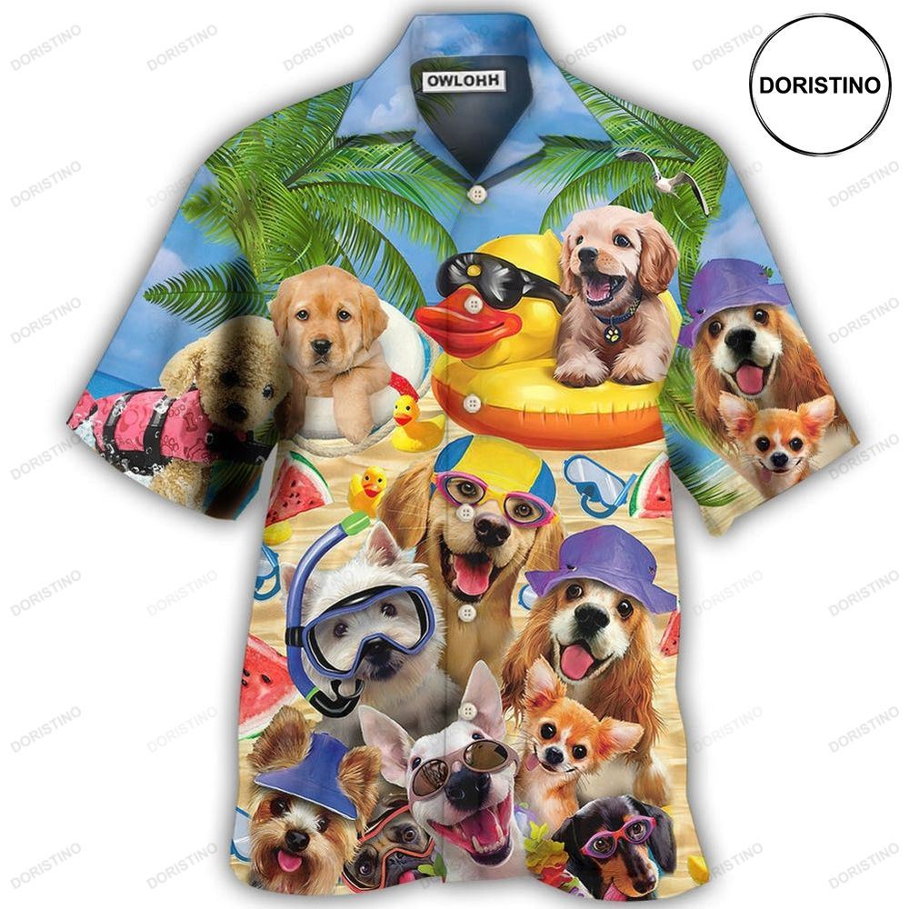 Dogs Funny Summer Of Happy Puppies Limited Edition Hawaiian Shirt