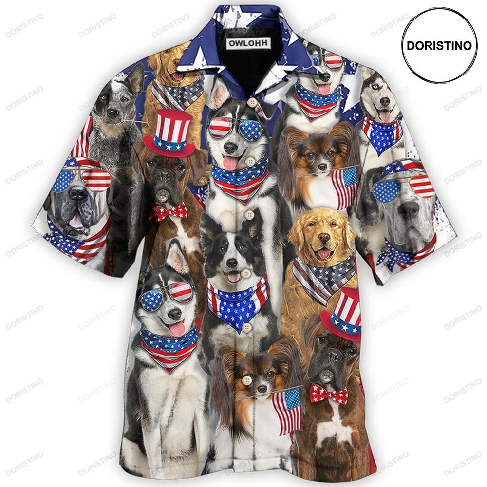 Dogs Independence Day Funny Love Limited Edition Hawaiian Shirt