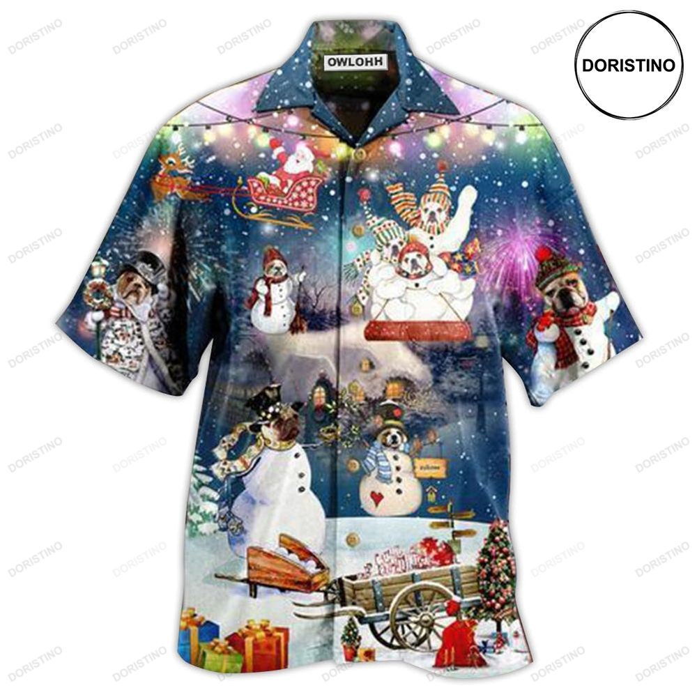 Dogs Snowdog Merry Christmas Night Funny Limited Edition Hawaiian Shirt