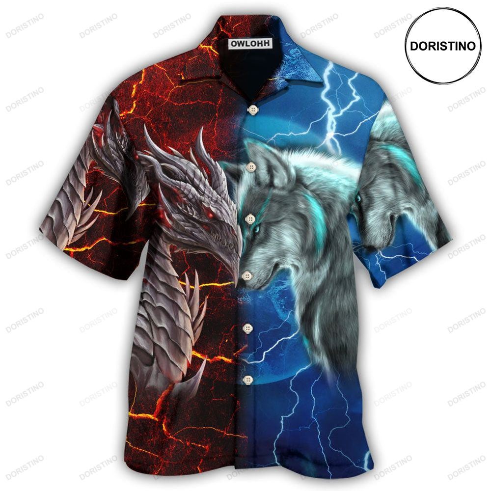 Dragon And Wolf Let's Fight Limited Edition Hawaiian Shirt