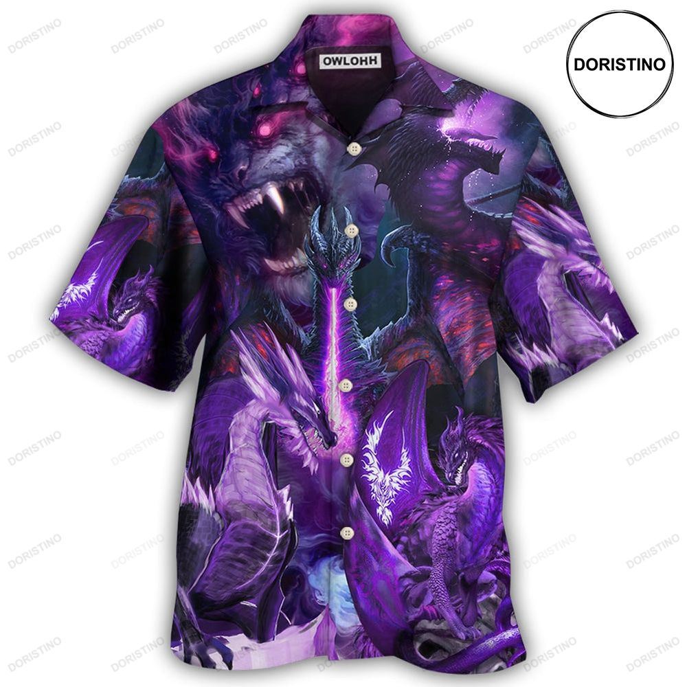 Dragon Dark Purple Lightning Art Limited Edition Hawaiian Shirt