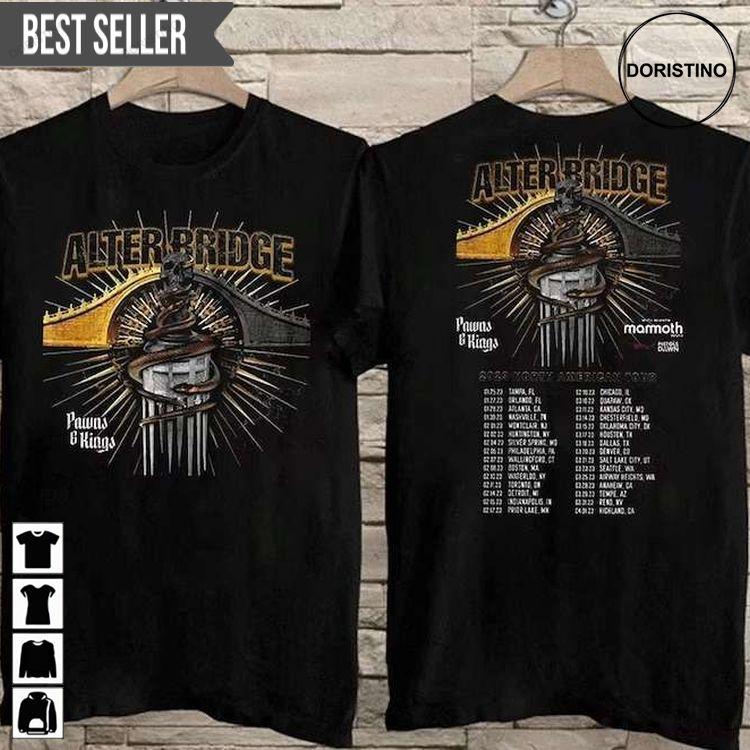 Alter Bridge Pawns And Kings North America Tour 2023 Short-sleeve Doristino Limited Edition T-shirts