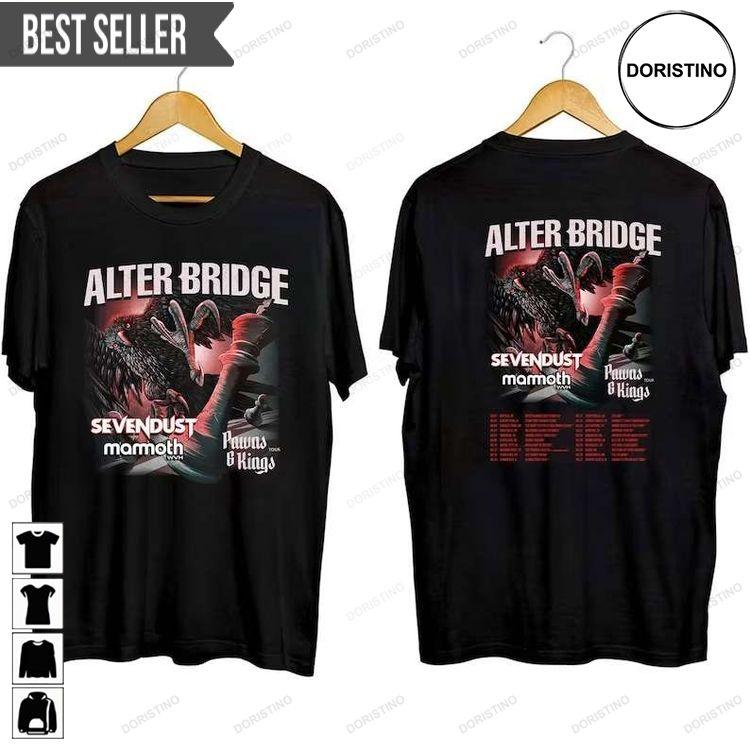 Alter Bridge Sevendust And Mammoth Wvh Pawns And Kings Tour 2023 Concert Short-sleeve Doristino Awesome Shirts