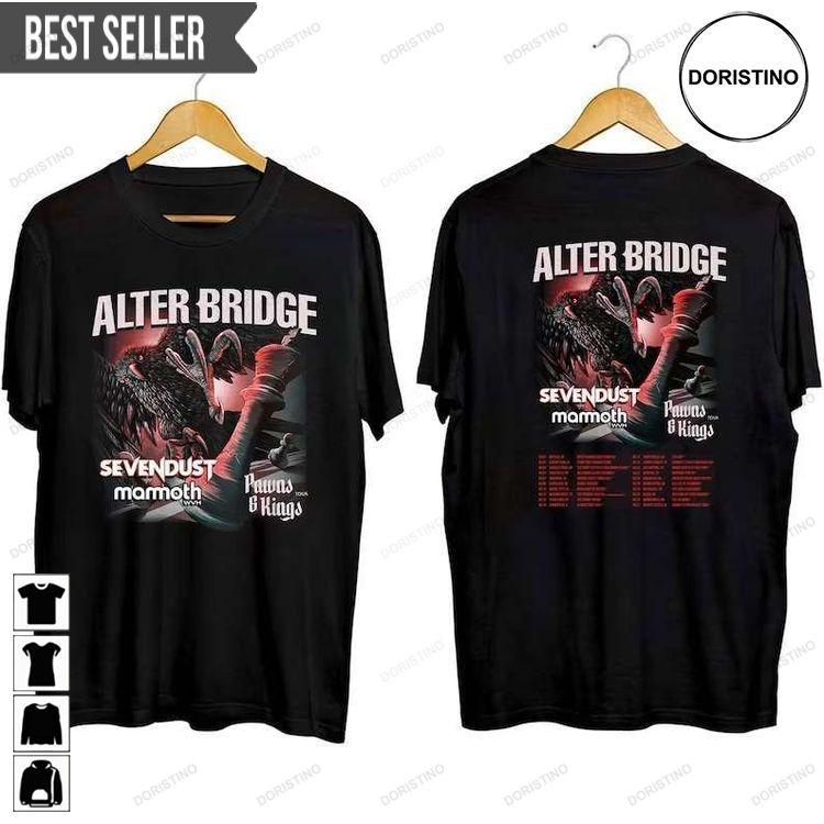 Alter Bridge Sevendust And Mammoth Wvh Pawns And Kings Tour 2023 Short-sleeve Doristino Limited Edition T-shirts