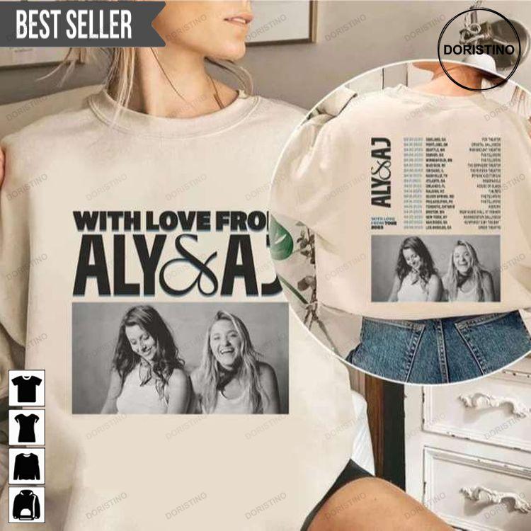 Aly And Aj With Love From Tour 2023 Adult Short-sleeve Doristino Trending Style