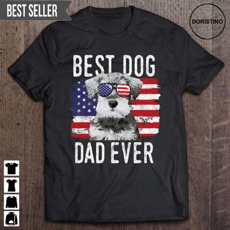 American Flag Best Dog Dad Ever Miniature Schnauzer Usa Fathers Day Unisex Doristino Awesome Shirts