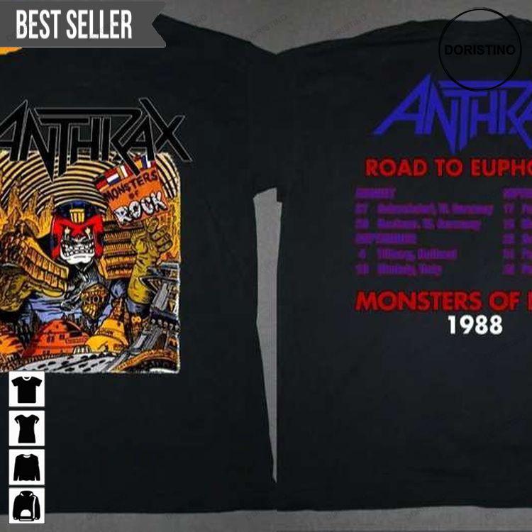 Anthrax Road To Euphoria Monster Of Rock Tour 1988 Short-sleeve Doristino Awesome Shirts