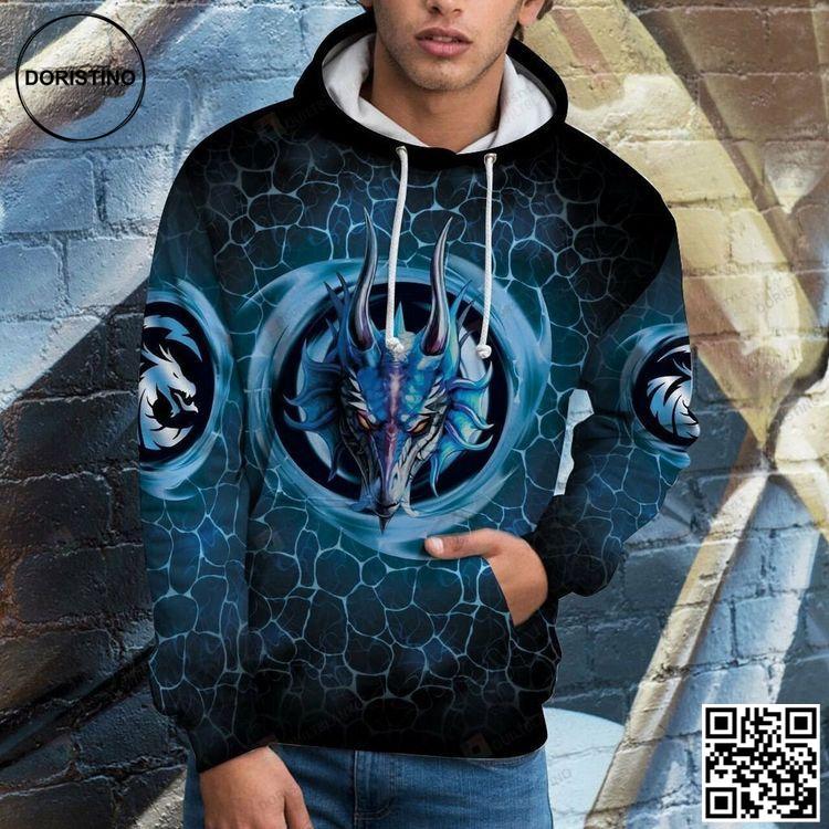 Awesome Blue Dragon 3d Awesome 3D Hoodie