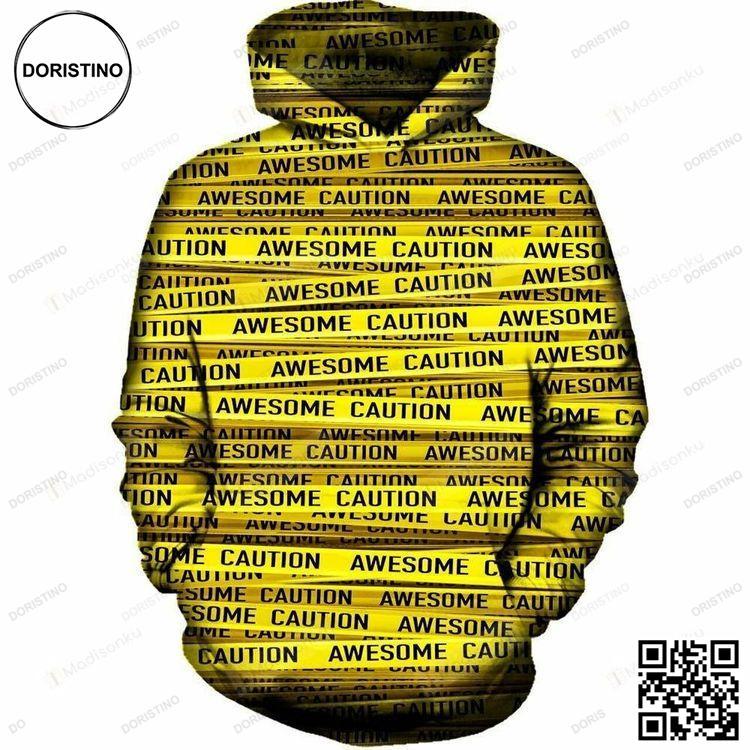 Awesome Caution 3d Ed All Over Print Hoodie