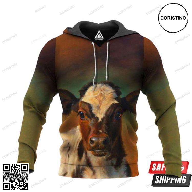 Baby Cow All Over Print Hoodie