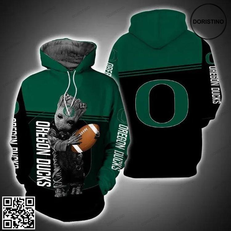 Baby Groot Hug Ball Oregon Ducks Oregon Ducks Fans Gift Limited Edition 3D Hoodie