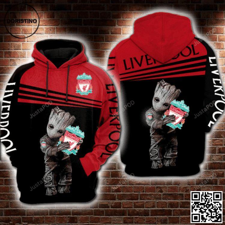 Baby Groot Hug Liverpool Football Club 3d Limited Edition 3D Hoodie