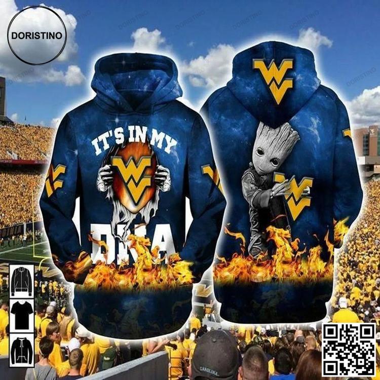 Baby Groot Its My West Virginia Mountaineers 3d Gifts For Ncaa Fans Awesome 3D Hoodie