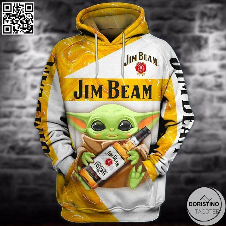 Baby Yoda Jim Beam Whiskey 3d All Over Print Hoodie