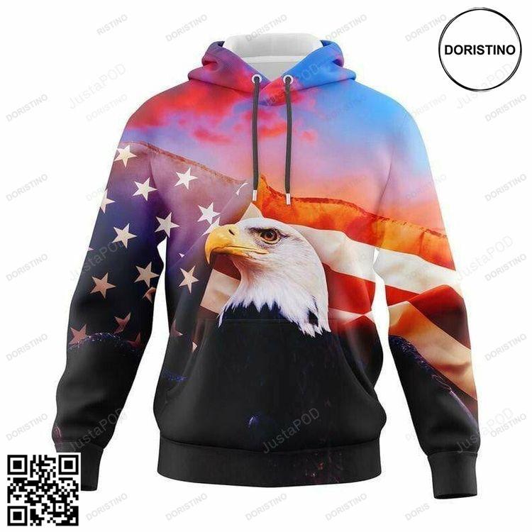 Bald Eagle Galaxy American Flag 3d All Print Awesome 3D Hoodie
