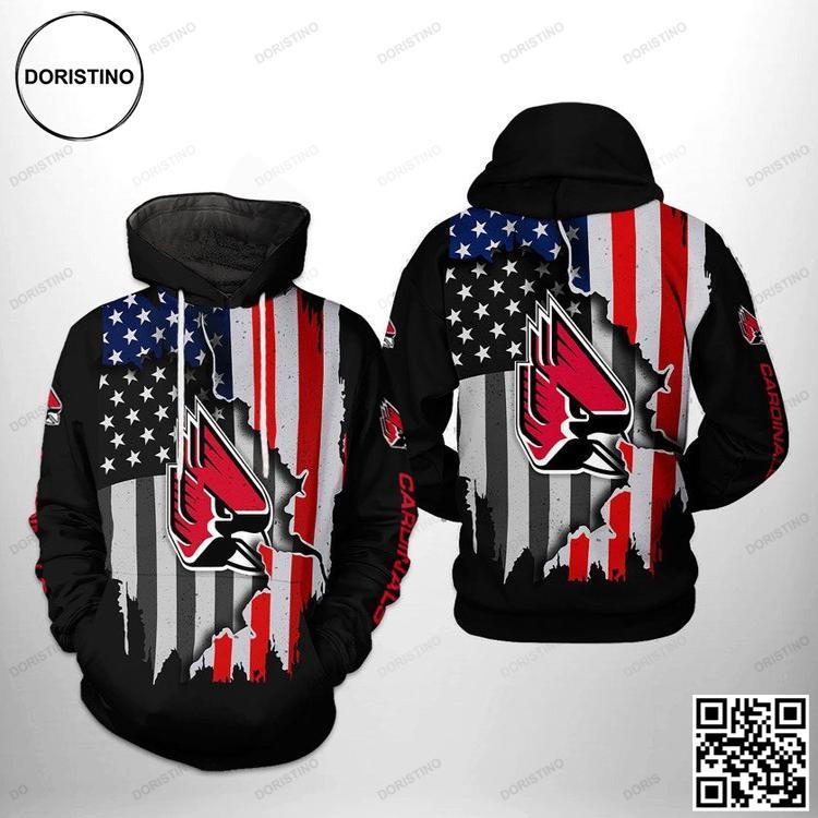 Ball State Cardinals Ncaa Us Flag 3d Printed Zipper Ver 1 Limited Edition 3D Hoodie