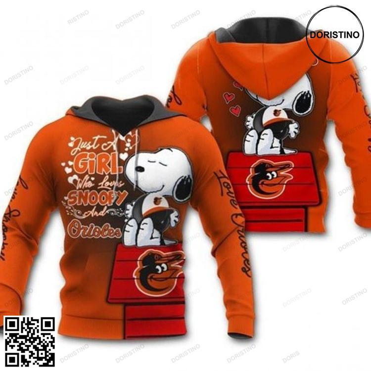 Baltimore Orioles Snoopy Girl Limited Edition 3D Hoodie