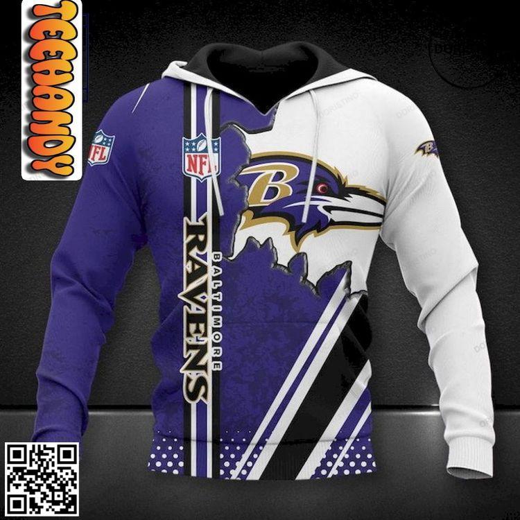 Baltimore Ravens 3d Football Nfl Limited Edition 3D Hoodie