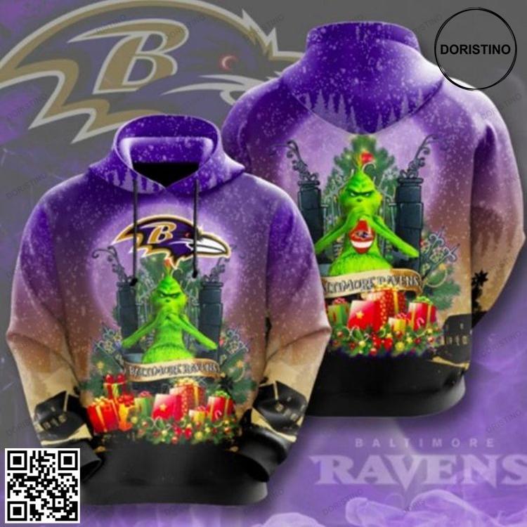 Baltimore Ravens Christmas Purple All Over Print Hoodie