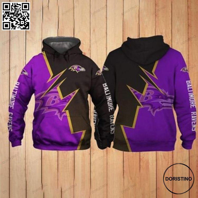 Baltimore Ravens Full Printing E 3d Awesome 3D Hoodie