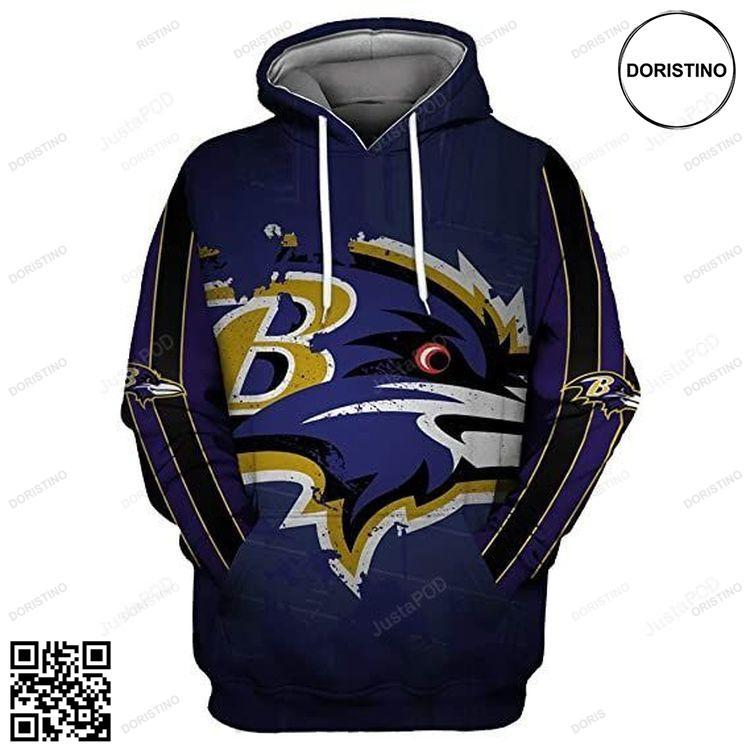 Baltimore Ravens Logo Awesome 3D Hoodie
