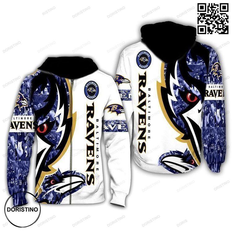 Baltimore Ravens Nfl Fan Pullover And Zippered Custom 3d Graphic Printed For Men For Women Limited Edition 3D Hoodie