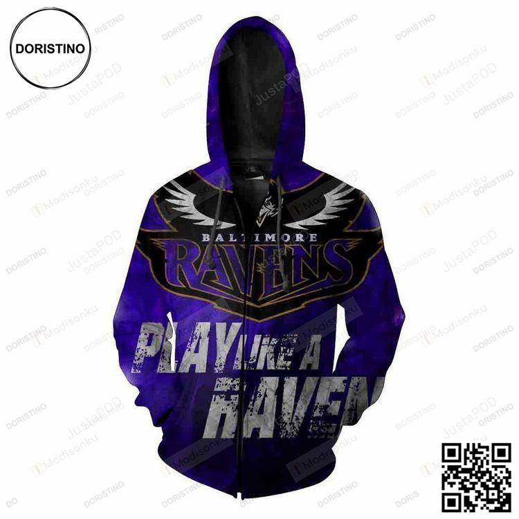 Baltimore Ravens Nfl Football Play Like A Haven 3d Awesome 3D Hoodie