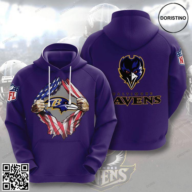 Baltimore Ravens No152 Custom Awesome 3D Hoodie