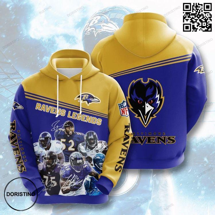 Baltimore Ravens No153 Custom Awesome 3D Hoodie