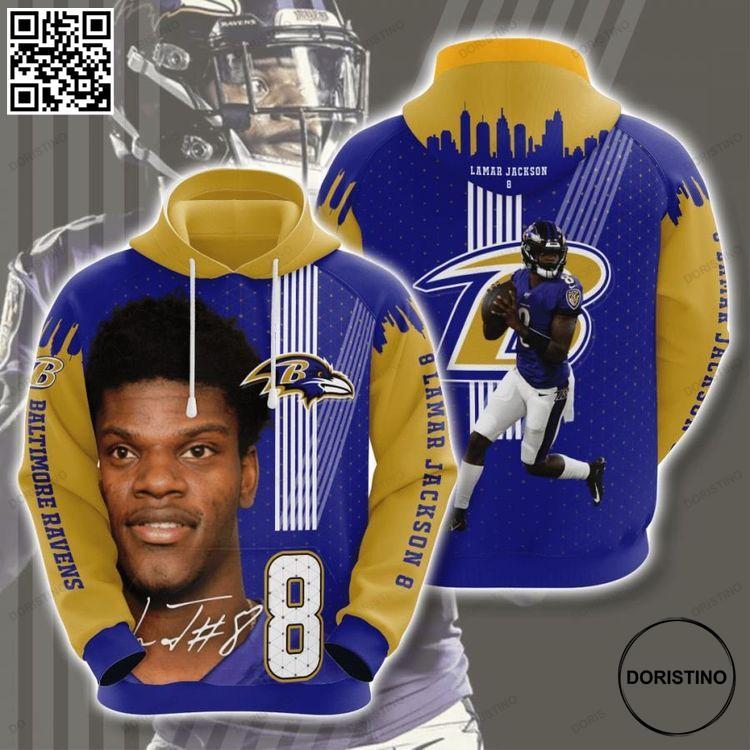 Baltimore Ravens No154 Custom Awesome 3D Hoodie