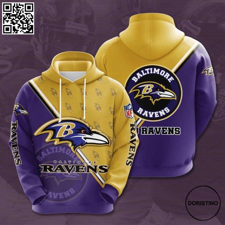 Baltimore Ravens No163 Custom Limited Edition 3D Hoodie