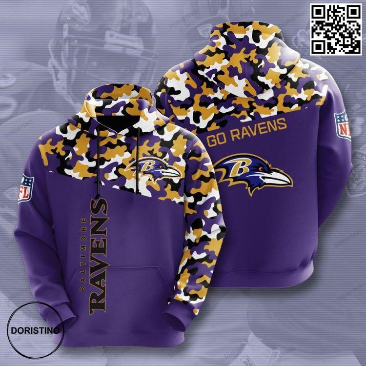 Baltimore Ravens No168 Custom Awesome 3D Hoodie