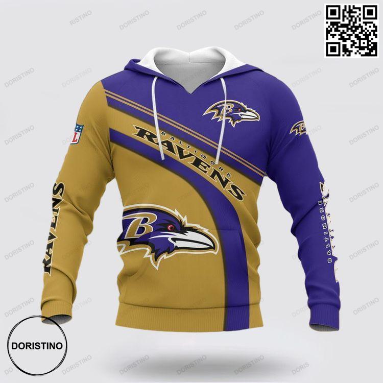 Baltimore Ravens Printed Nfl 3d Awesome 3D Hoodie